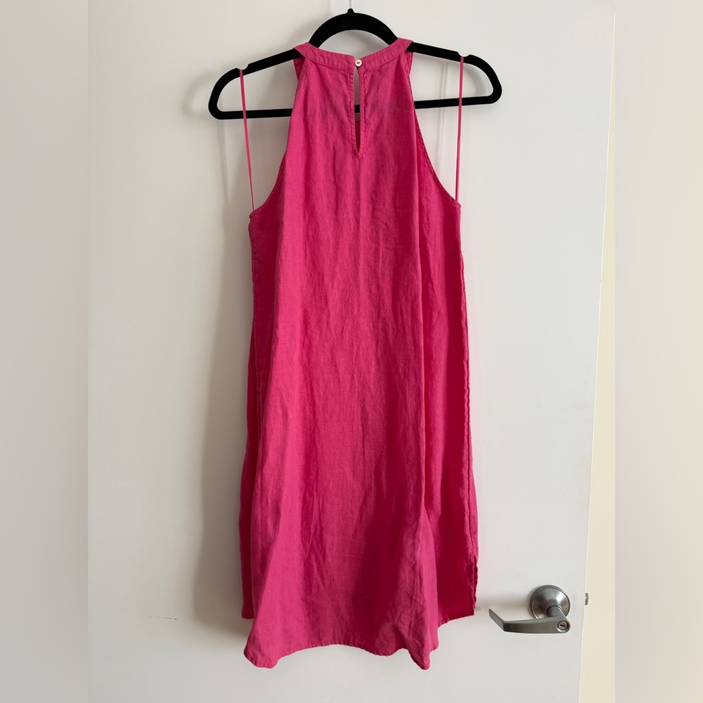 100% Linen Pink Sleeveless Dress - Picture 5 of 5
